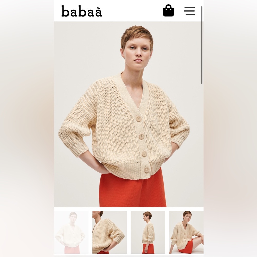 babaa cardigan no 18 STAINING, PLEASE READ